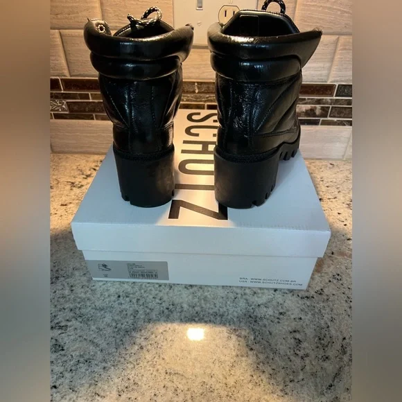 NWT Schutz Black Lace up Boots - Picture 4 of 10